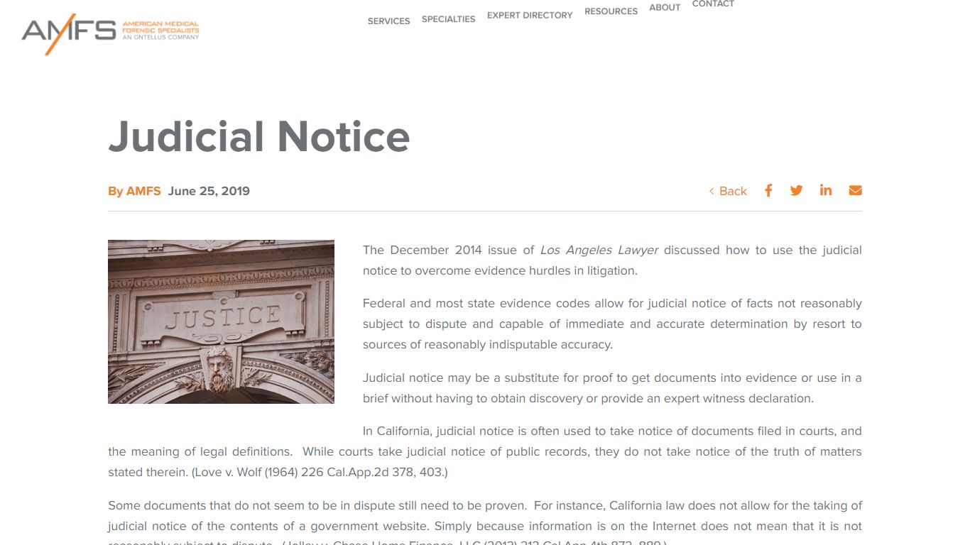 Judicial Notice | AMFS